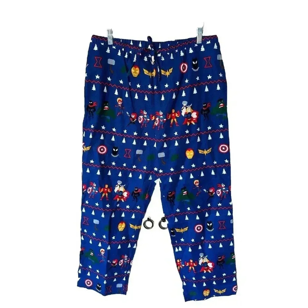 Hanna Andersson Blue Marvel Avengers Flannel Pajama Pants Unisex L adult